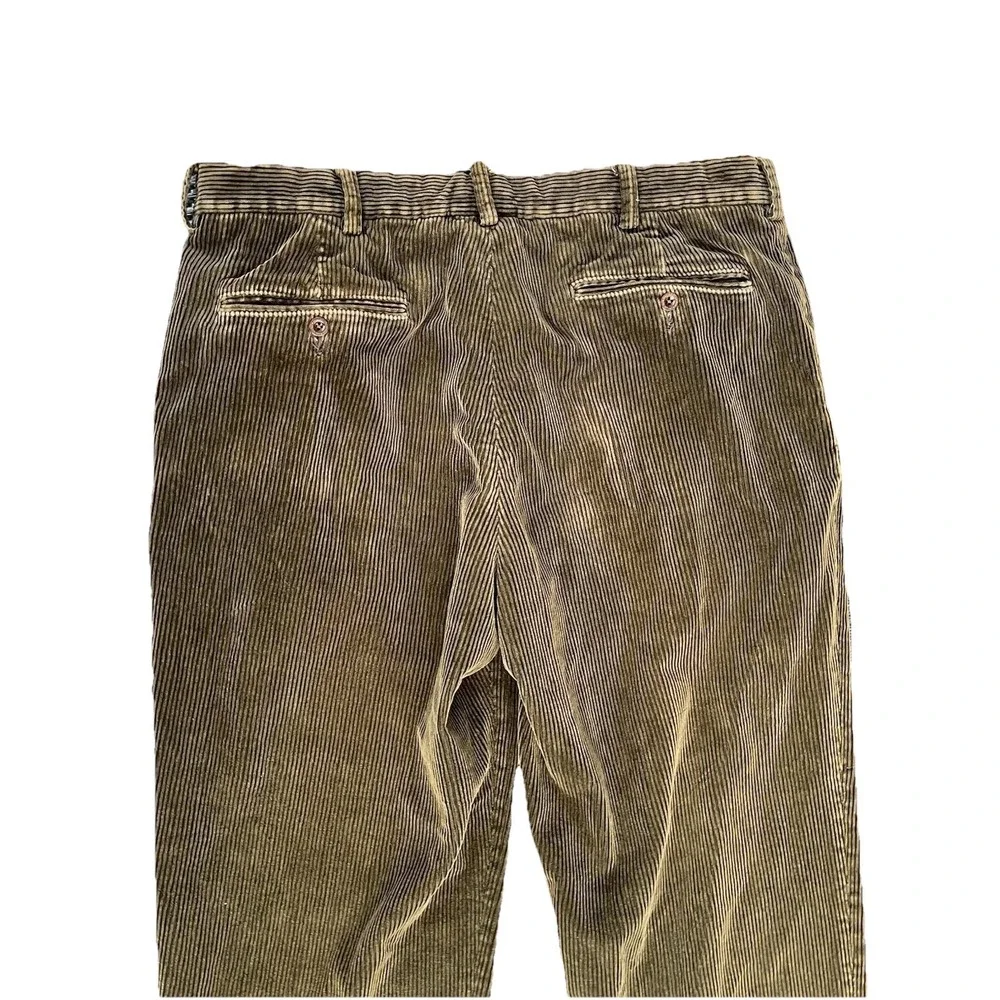 Polo Ralph Lauren 36X30 Olive Green Wide Wale‎ Corduroy Preston Mens Dress Pants